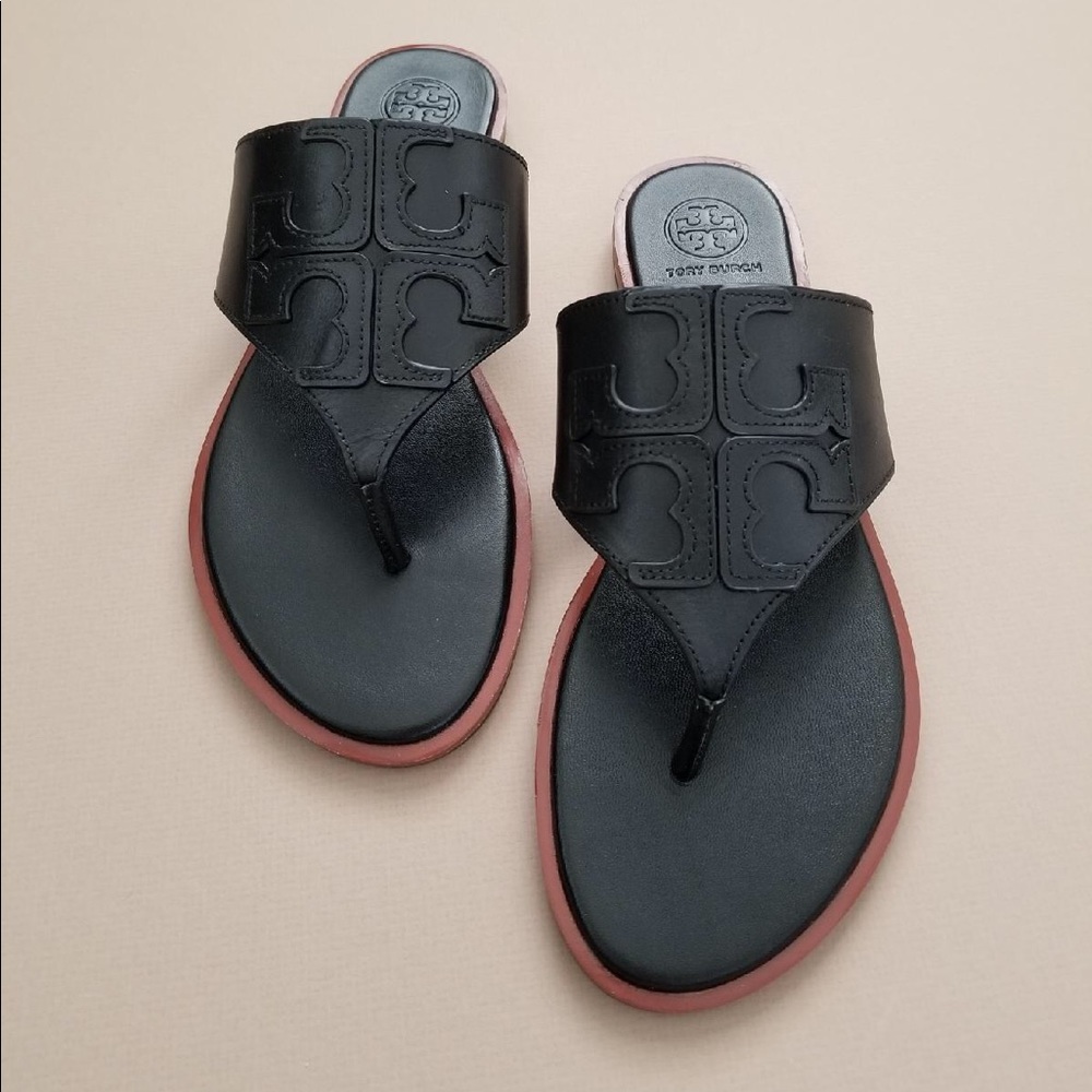 Tory Burch Jamie Sandals Black NIB Size 7